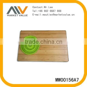 HOT SALE NEW DESIGN RECTANGLE BAMBOO CUTTING BOARD WITH SILICONE thumbnail-2