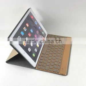 Wholesale Intelligent Induction Switch Ultra-thin Aluminum Bluetooth Keyboard for Ipad Air Leather Cases thumbnail-2