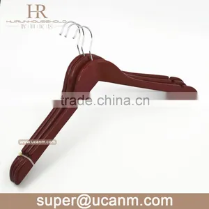 HRW-3010M Walnut Finish Cheep Wooden Clothes Coat Hanger thumbnail-1
