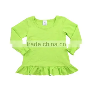 2016 Kaiyo Wholesale Icing Ruffle Shirt High Quality Blank Icing Shirt Ruffle Long Sleeve Shirt New Fashion Girls Tops thumbnail-1