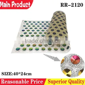Colourful Crystal Flatback Rhinestone Mesh, Hot-fix Adhesive Diamond Roll thumbnail-1