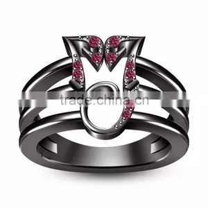 Innovative Design Double Seven Monogram Pink Micro Pave Zircon Rings For Women thumbnail-1