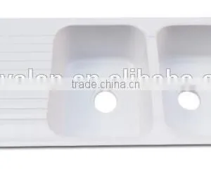 Italian Kitchen Sink Solid Surface Kitchen Ware/Sanitary Acrylic Resin Stone Kitchen Sink,solid Surface Double Bowl Kitchen Sink thumbnail-4
