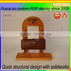 Custom Color Wood Bamboo Wallets Display Holder thumbnail-1