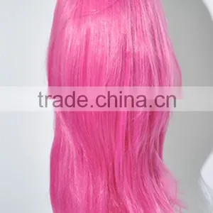 Beauty Flurescent Pink Color Cosplay Silk Wave Wig N351 thumbnail-3