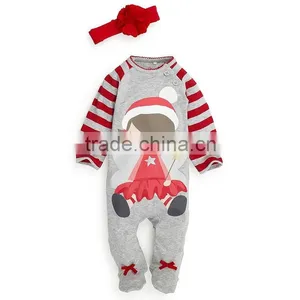2 Pcs Cheap Cute Christmas Infant Coverall With Hat thumbnail-2