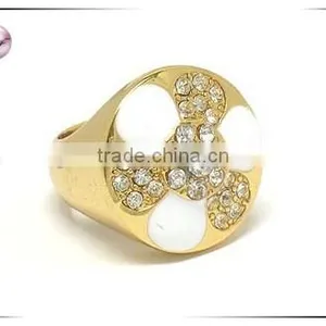 Crystal Round Flower Face Fashion Ring thumbnail-1