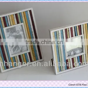 Horizontal Stripe Antique Wooden Desk Photo Frame thumbnail-1