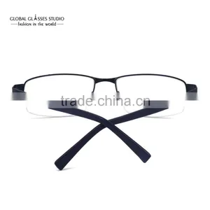 Great Classic Design Half Frame Fashion Navy Blue Men Metal Cool Eyewear Optical Frames Eyeglasses Specially for Big Face HD639 thumbnail-4