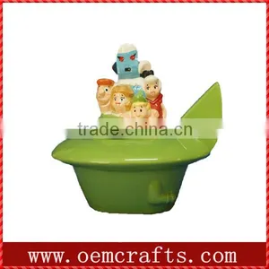 Jetsons Ship Figurine Green Ceramic Mini Cookie Jars thumbnail-1