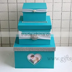 Handmade Blue Wedding Card Holder Made in China Wedding Card Box Supplier thumbnail-3