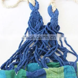 Portable Colorful Stripe Quilted Fabric Canvas Outdoor Camping Travel Hammock thumbnail-4
