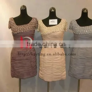Ready To Ship Wholesale Muslim Evening Dress Short Cocktail Dress For Fat Women thumbnail-4