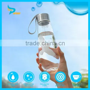 480ML Water Bottle With Bag Leak Proof Custom Glass Water Bottle Drinkware Transparent Water Bottles Cute Outdoor Sports Tumbler thumbnail-1