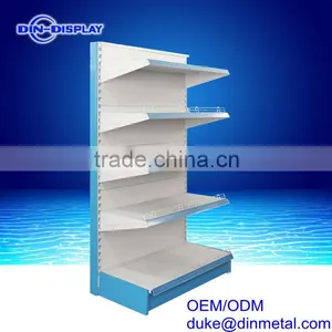 OEM Custom Black Slatwall Gondola Shelf , Cheap Metal Gondola Shelf , Grocery Store Shelf thumbnail-4