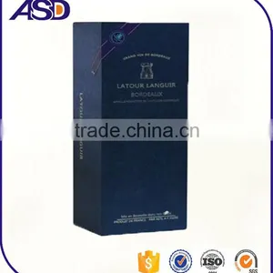 Stamping,Embossing,Glossy Lamination,UV Coating Printing Handling and Paperboard Paper Wine Box thumbnail-1