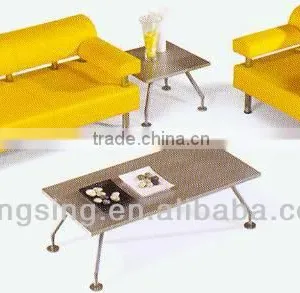 Modern Yellow Leather Sofa Set thumbnail-1