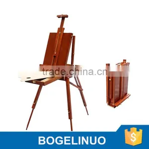 in Stock 160cm Portable Three-legged Artist Oil Painting Easel Box Beech Wooden Easel thumbnail-1
