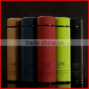 LOGO Customized 350/500ml Double Layers Stainless Steel Straight Vacuum Cup Advertising Gift Bottle Water Flask thumbnail-1