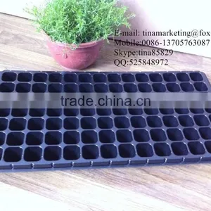 Custom High Quality Black Shining 98 Cell Plastic Nursery Pots Seed Trays for Flower Propagation thumbnail-2