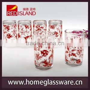 6pcs Glass Water Set Drinking Glass Printed Glass Cup Set thumbnail-1