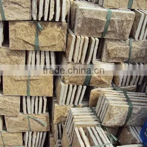 Yellow Sandstone Mushroom Stone Wall Cladding,Natural Decotactive Stone thumbnail-1