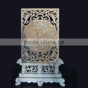 Chinese Marble Through Carved Dragon Relief thumbnail-1