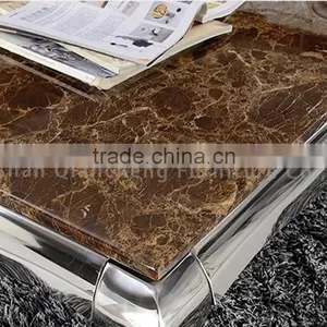Silver Metal Corner Table Mirrored Side Table thumbnail-4