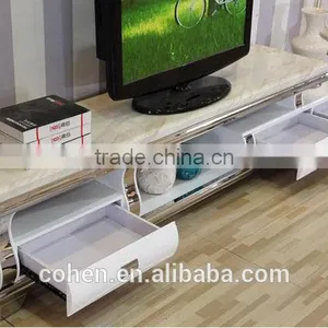Hot Selling Royal Luxury High Gloss Stainless Steel TV Stand/cabinet Design E1073 thumbnail-3