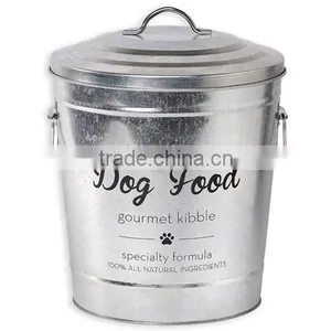 LARGE DOG FOOD CONTAINER Metal Pet Feeder Bin Steel Cat Food Can thumbnail-5