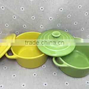 Stocked Ceramic Soup Pot Milk Pot Bakeware Bowl With Handle thumbnail-6