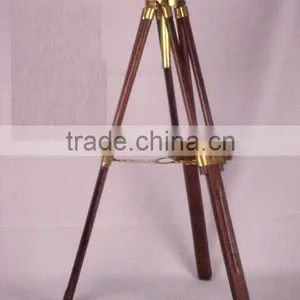 Wooden Tripod Lamp Base With Brass Fittings thumbnail-1