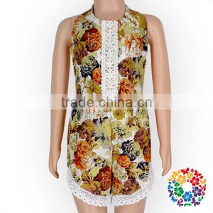 New Born Girls Boho Vintage Playsuit Rompers Many Style Flowers Ruffle Lace Organic Onesie thumbnail-6
