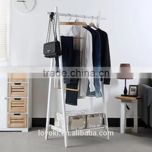 Wood Coat Rack Customizable Antique Wooden Valet Dress Hanging Stand Coat Rack thumbnail-1