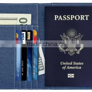 Fabric Passport Holder Wallet Cover Case RFID Blocking Travel Wallet thumbnail-1