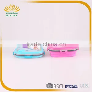 Portative Silicone Collapsible Lunch Box With Lock thumbnail-4