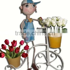 Cute Boy Iron Bicycle Home Decor thumbnail-1