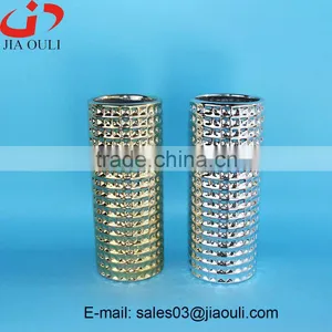 Quality Silver Plating Ceramic Home Decor Vases , Silver Vase thumbnail-4