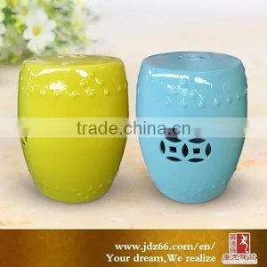 Modern China Design Blue Hollow-out Ceramic Stool thumbnail-4