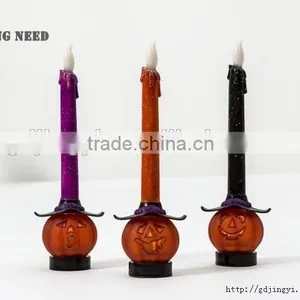 Latest Artificial Acrylic LED Candle Light Pumpkin Shape Base Halloween Decorations thumbnail-1