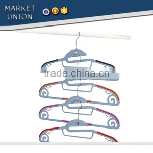 Plastic Antiskid Wet & Dry Clothes Hanger With Pulley,ABS,TPE,PP,Chrome Plated Hook thumbnail-1