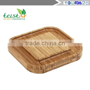 Manufacturers Selling 100% Organic Bamboo Cheese Board and Four Slices of Knife thumbnail-4