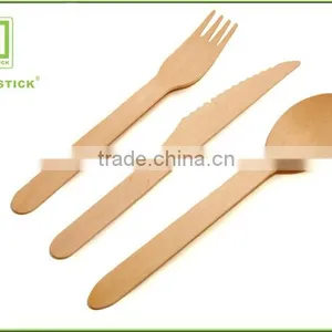 100forks Disposable 100 Wood Cutlery Silverware Wooden Forks, White thumbnail-3