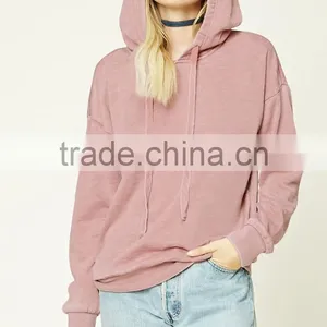 Latest Design Sweatshirt Long Sleeves Ribbed Trim Drawstring Distressed Hoodie, Blank High Quality Hoodies Wholesale thumbnail-5