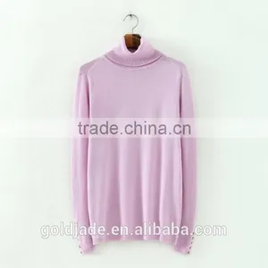 Woolen Sweater Designs for Ladies,choker High Collar Sweater or Women With Cotton , Colorful Knitted Sweater thumbnail-2