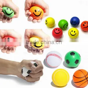 Small Emoji Face Soft Foam Balls Reliever Toys Popular pu Foam Ball thumbnail-1