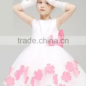 Fashion Fluffy Baby Girl Princess Tulle Party Dress With Petal Wedding Dress thumbnail-3