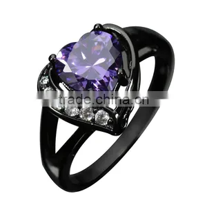 Cheap Wholesale S925 Silver Heart Design Opal Couple Ring for Valentine's Day thumbnail-5