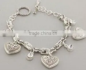 Fashion Heart Charm Bracelet, Alloy Charm Bracelet, West Style Bracelet thumbnail-1