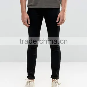 Hign Quality Spray on Jeans Men Super Skinny Stretch Fit Blank Jeans in Black and White thumbnail-2